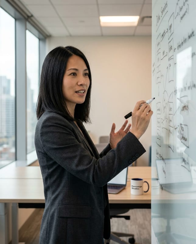 Maya Chen working at Kearsarge Studios