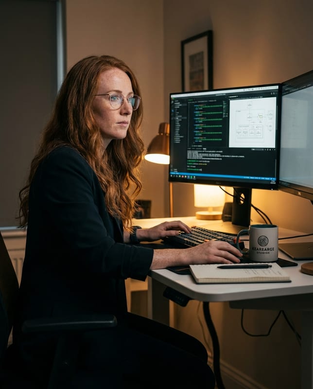 Saoirse O'Brien working at Kearsarge Studios
