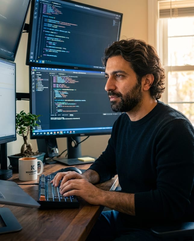 Amir Khorasani working at Kearsarge Studios