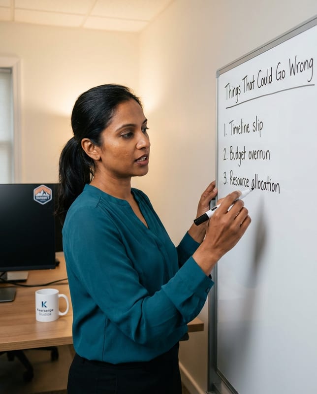 Priya Sharma working at Kearsarge Studios