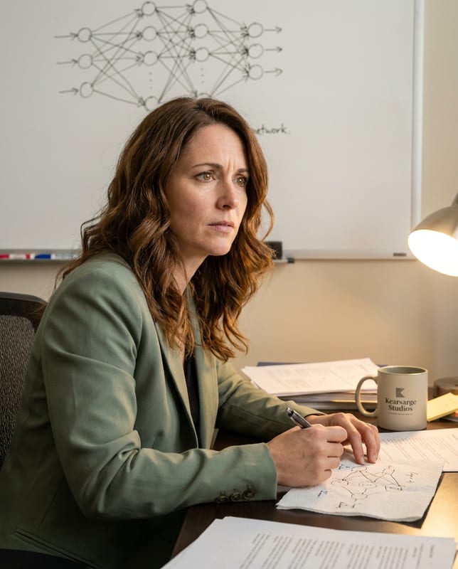 Dr. Elise Fontaine working at Kearsarge Studios