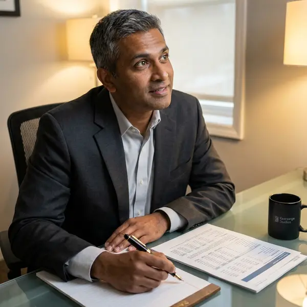 Generated image of Raj Patel at their desk