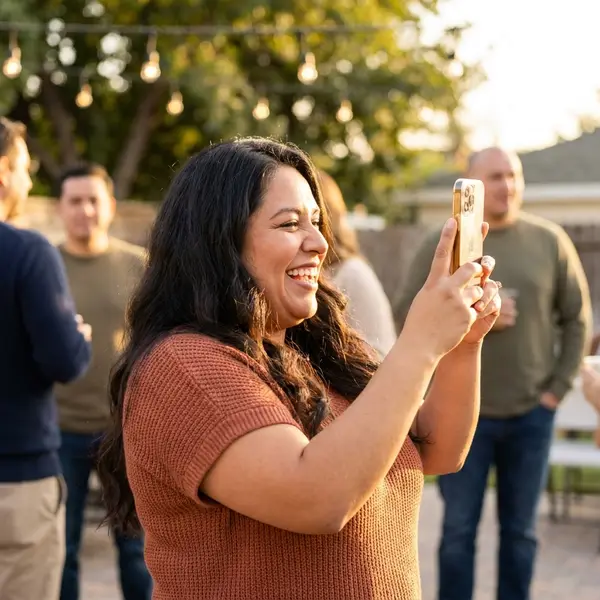 Generated image of Diana Reyes at a team social