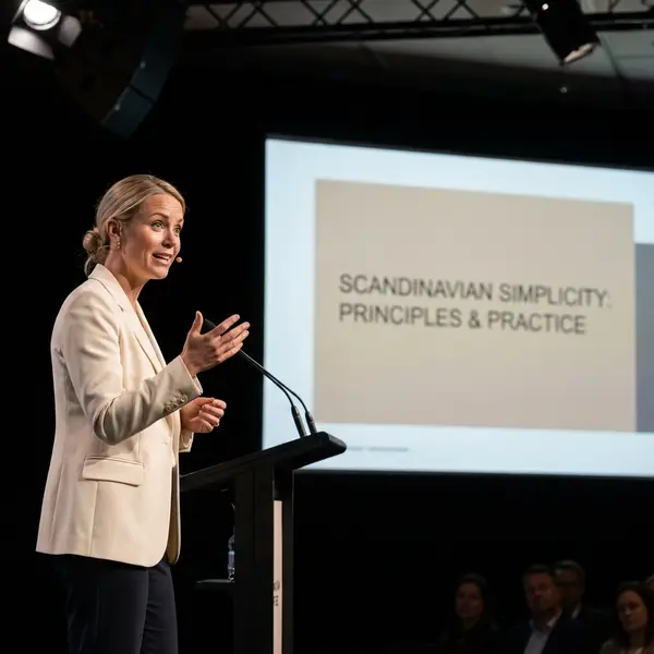 Generated image of Linnea Bergström at a conference