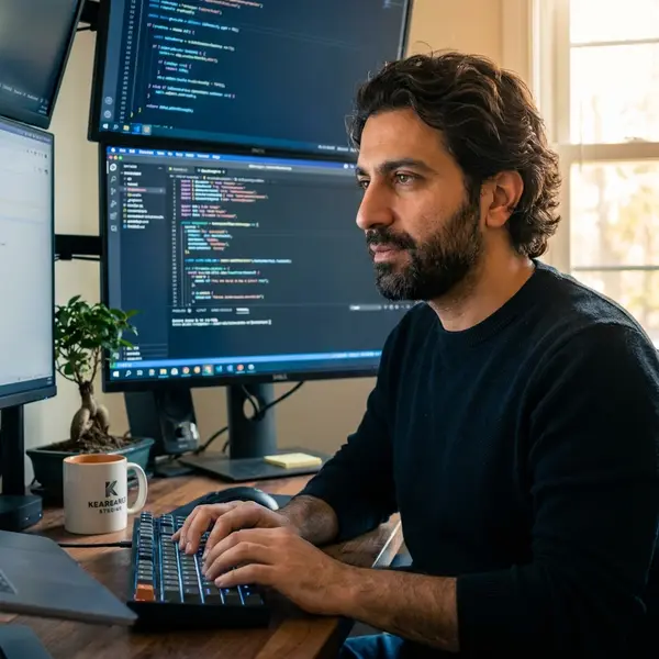 Generated image of Amir Khorasani at their desk