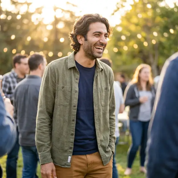 Generated image of Amir Khorasani at a team social