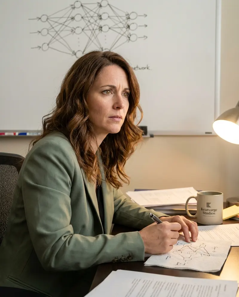 Generated image of Dr. Elise Fontaine at their desk