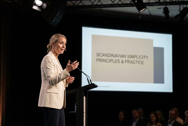 Linnea Bergström at a UX conference