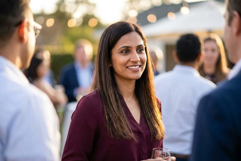 Priya Sharma at a team lunch